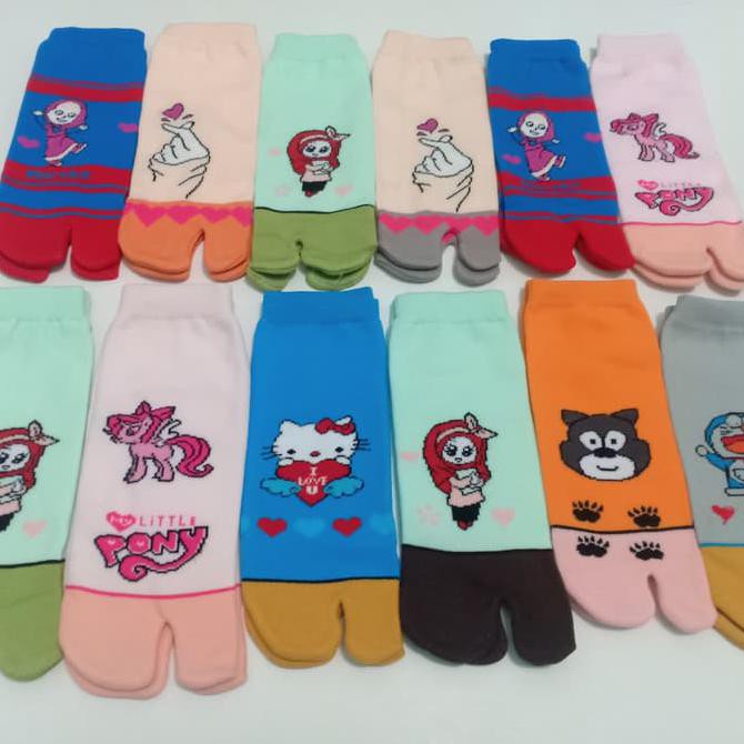 Hot Item 6 Pasang Kaos  Kaki  Jempol  Anak Motif Karakter  