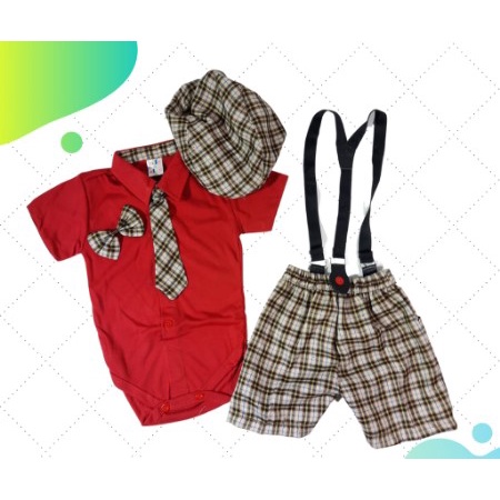 Set Pakaian Lebaran Baju Bayi Laki-Laki Usia 0 1 2 3 4 5 6 7 8 9 10 bulan LC 910147 Setelan Jumper K