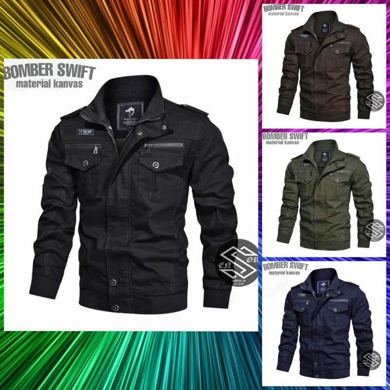 JAKET BOMBER SWIFT . bayar di tempat. Cod