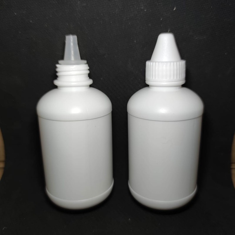 CC botol tetes 100 ml BOLONG LANCIP plastik putih natural 100ml bening HPDE HD