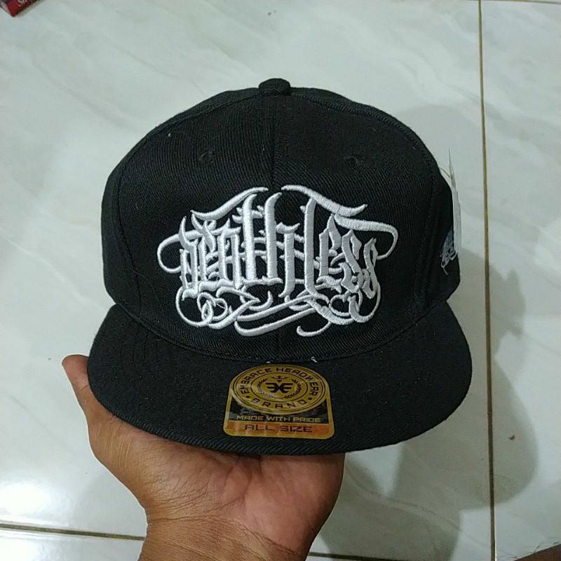 topi Snapback metal distro pria Bordir deatleas