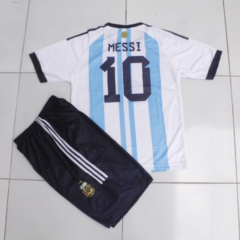 SETELAN BAJU BOLA ANAK NEGARA ARGENTINA USIA 9-14 THN PIALA DUNIA 2022/2023