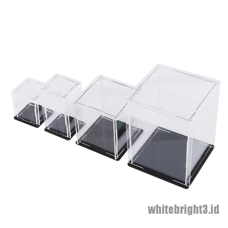 (white3) Kotak Display Akrilik Transparan Anti Debu / UV