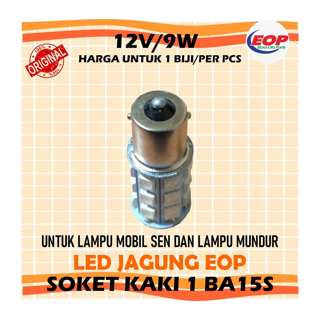 Lampu LED Sen / Mundur /12V/9W P21W / 1156 Bayonet Kaki 1 BA15S