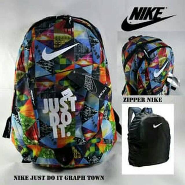 Tas Ransel Anak Sekolah Olahraga Nike Pria Wanita Warna Pelangi