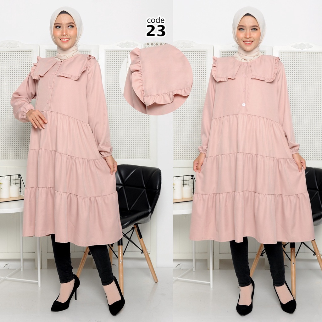 MIDI DRESS LONG TUNIK WANITA/MIDI DRESS SHAKILA PREMIUM/LONG TUNIK BUSUI