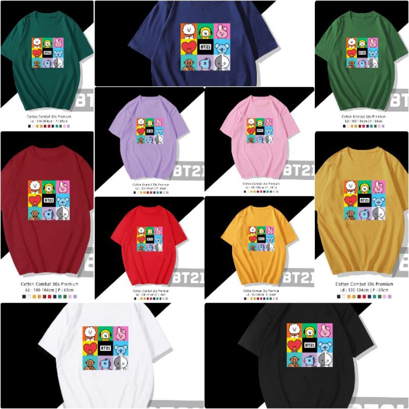 T-SHIRT / TUMBLR TEE KAOS BT21 BOX OVERSIZE PREMIUM