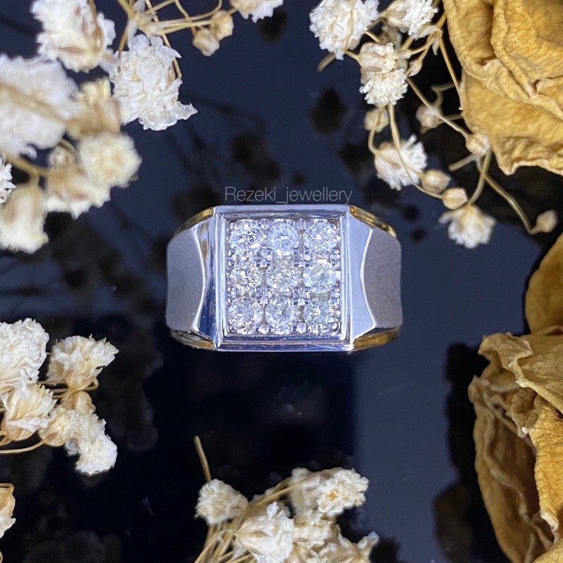 cincin berlian laki laki natural diamond