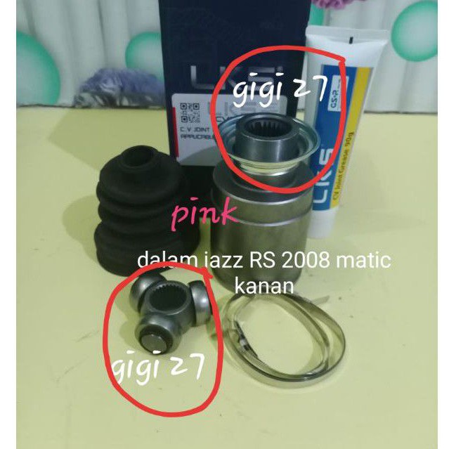 CV joint Dalam As Roda Depan Dalam Honda Jazz RS Matic 2008 Kanan