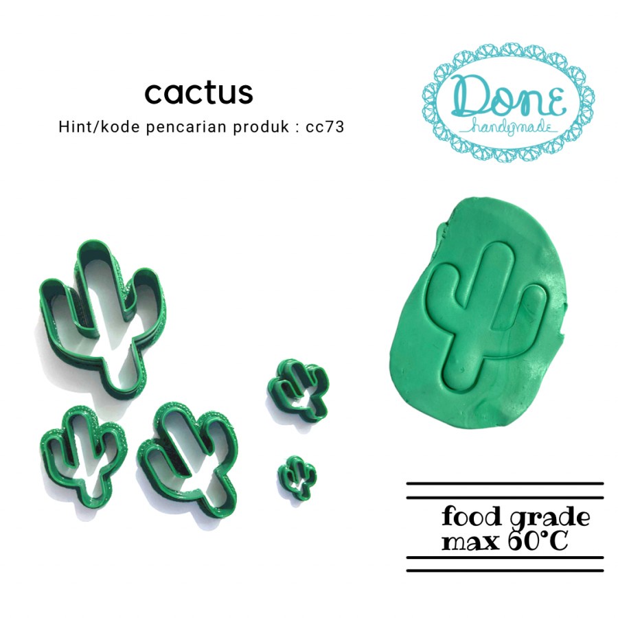 Clay cutter cactus cetakan fondant cetakan clay cookies cutter cc73