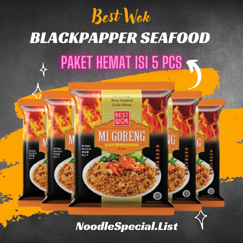 

Best Wok Mi Goreng Black Pepper Seafood Paket Hemat 5Pcs