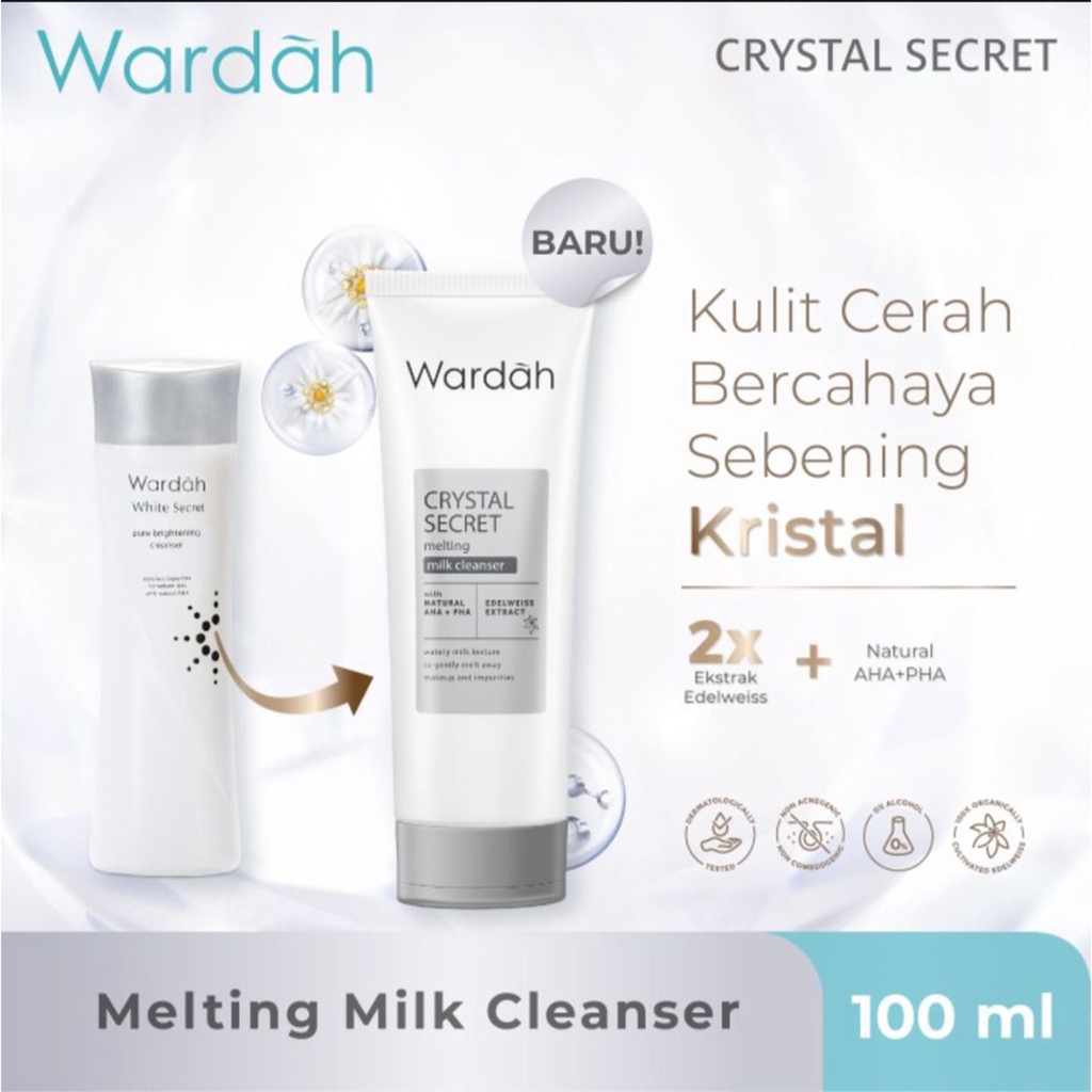 ❤ BELIA ❤ WARDAH White Crystal Secret Series | Day Night Eye Cream Brightening Essence Mask Scrub