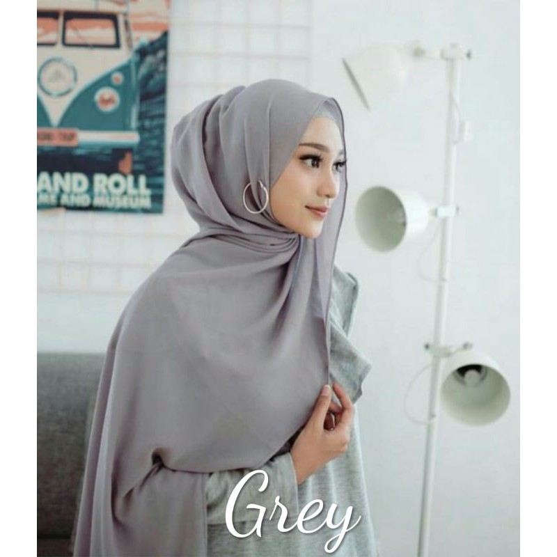 PASHMINA DIAMOND GEORGETTE / SIZE 180cm x 75cm-PD GREY