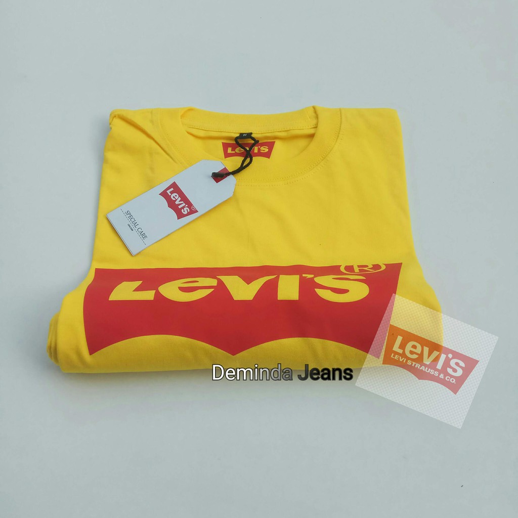 Kaos Pendek Oblong Pria Wanita Logo Levi Reguler Size M L XL XXL Terbaru 2023