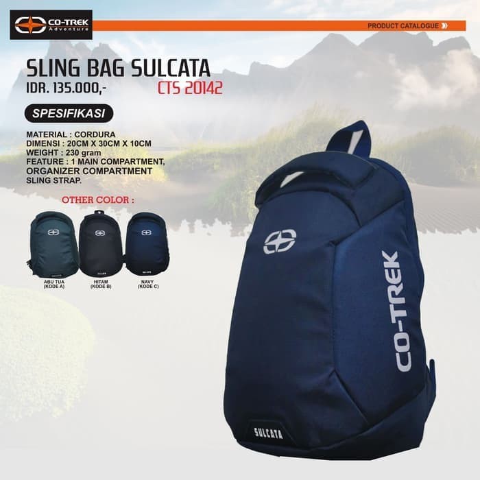 TAS SELEMPANG SULCATA COTREK/ SLINGBAG COTREK/ TAS SELEMPANG PRIA