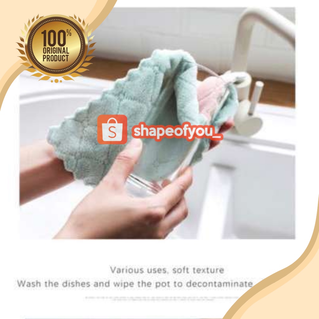 Kain Lap Meja Piring Microfiber Serbaguna Anti Minyak - 25 X 14 CM Pembersih Minyak Peralatan Dpaun Kain Bahan Microfiber Mudah Dicuci