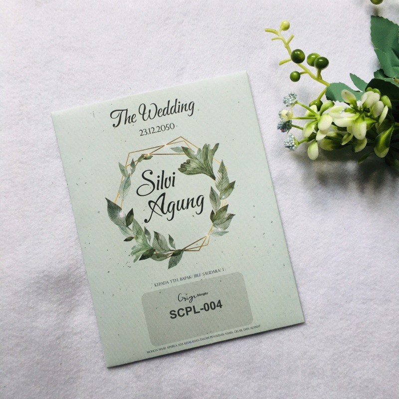 

Cetak Undangan Nikah Rustic modern model amplop