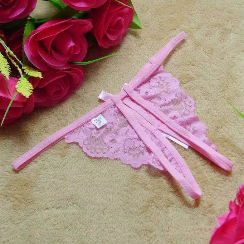 Celana Dalam Lingerie Cut Out Open Crotch Bahan Lace Transparan Sexy Untuk Wanita