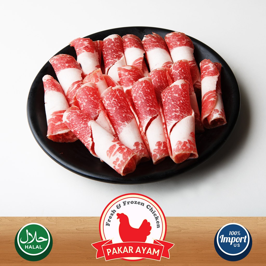 

DAGING SAPI SLICE US YOSHINOYA / SHABU SLICED BEEF KEMASAN 250GR PREMIUM QUALITY