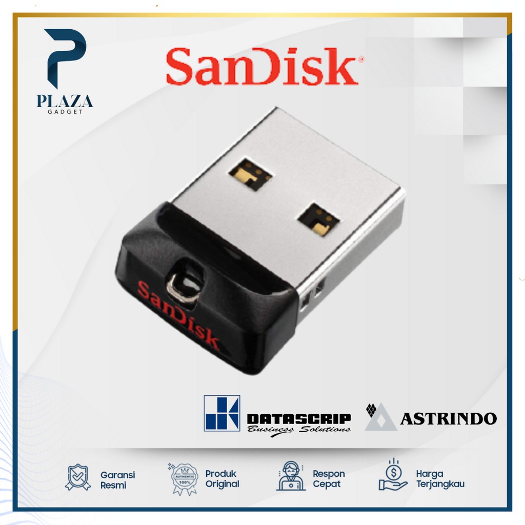 SanDisk Cruzer Fit USB Flash Drive 32GB CZ33 Garansi Resmi 5 Tahun