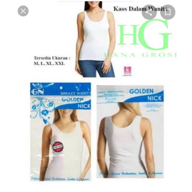 SINGLET WANITA GOLDEN NICK/KAOS DALAM PEREMPUAN HALUS