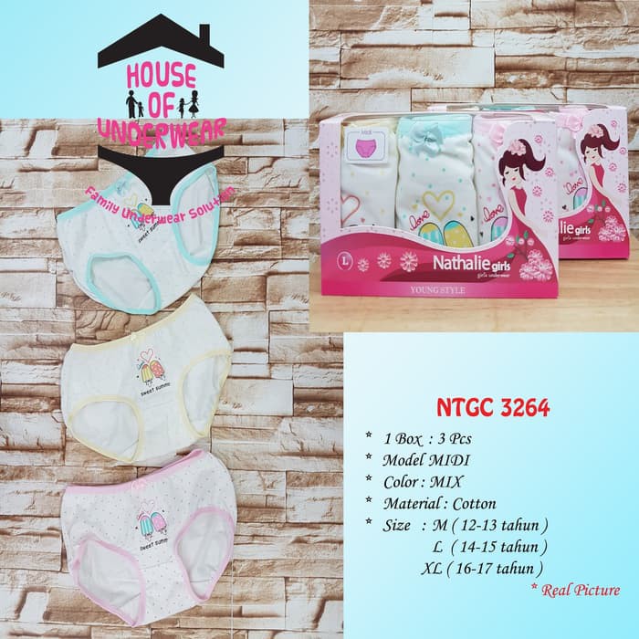 NATHALIE GIRLS CD ANAK REMAJA PEREMPUAN MODEL MIDI NTGC 3264 ISI 3