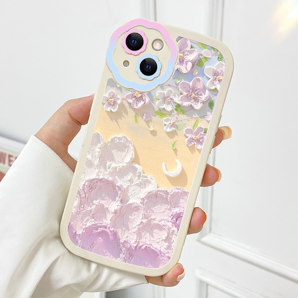 Soft Case Silikon Motif Bunga Untuk iPhone 11 12 13 Pro Max XR X XS Max