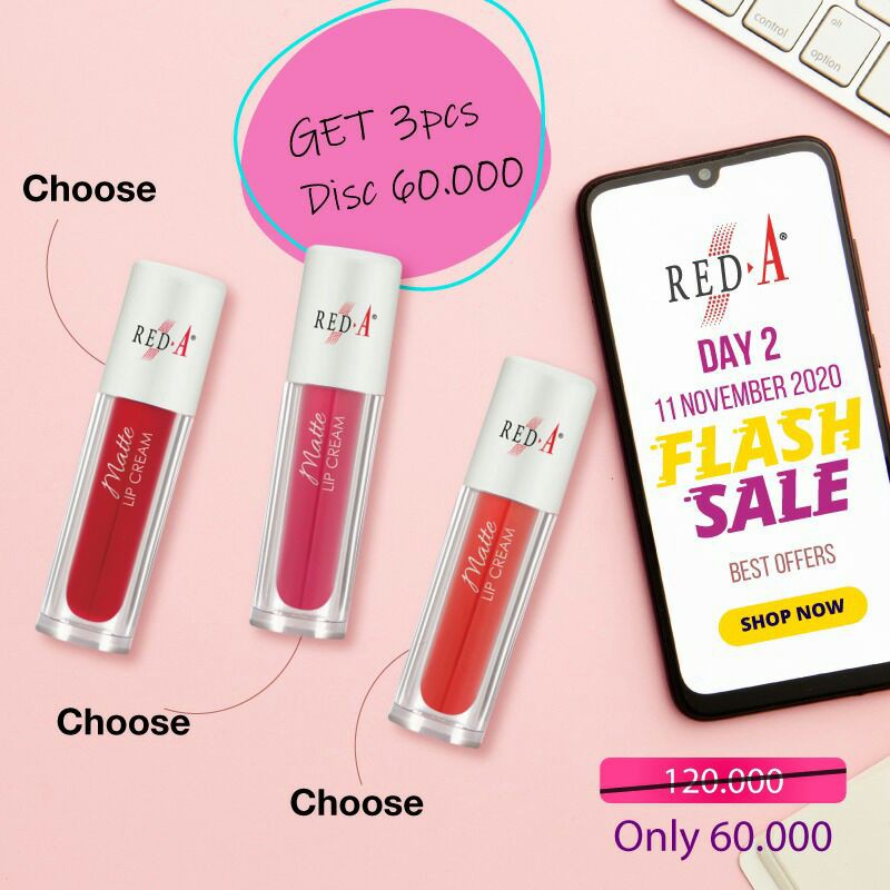 Paket Lip Cream Matte Red A isi 3