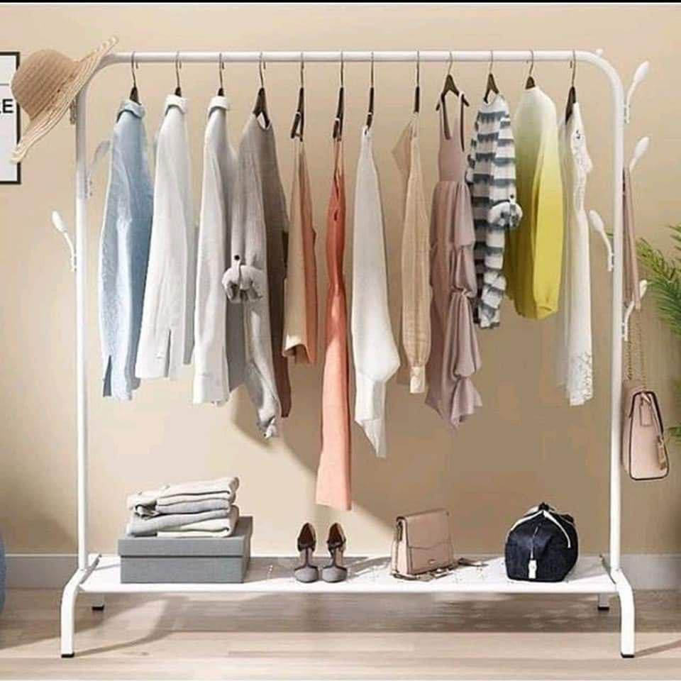 Jemuran Baju Portable Besi Rak Gantungan Pakaian Gawang Single 97 cod