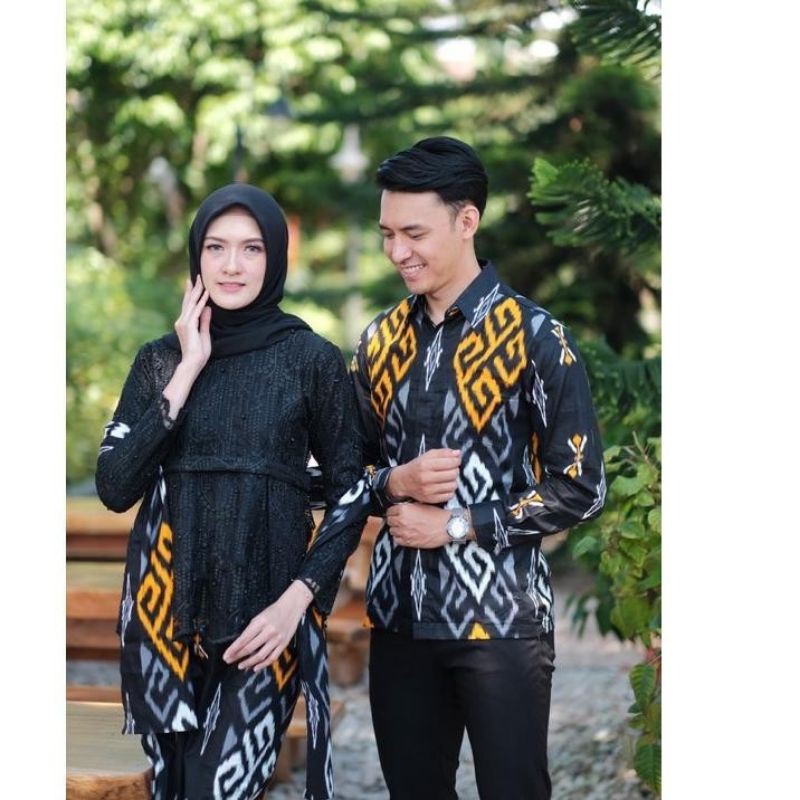 BATIK COUPLE KEBAYA TUNANGAN AGHNIA HITAM LAMARAN WISUDA KONDANGAN