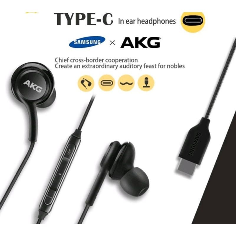 Headset AKG Samsung Type C Samsung Note 20 Note 20 Ultra S21 S20 Kualitas 1:1 Original Handsfree AKG