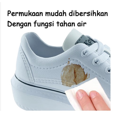 KOMIN Sepatu Sneakers putih pria wanita Anti air Bahan phylon tanpa sambungan