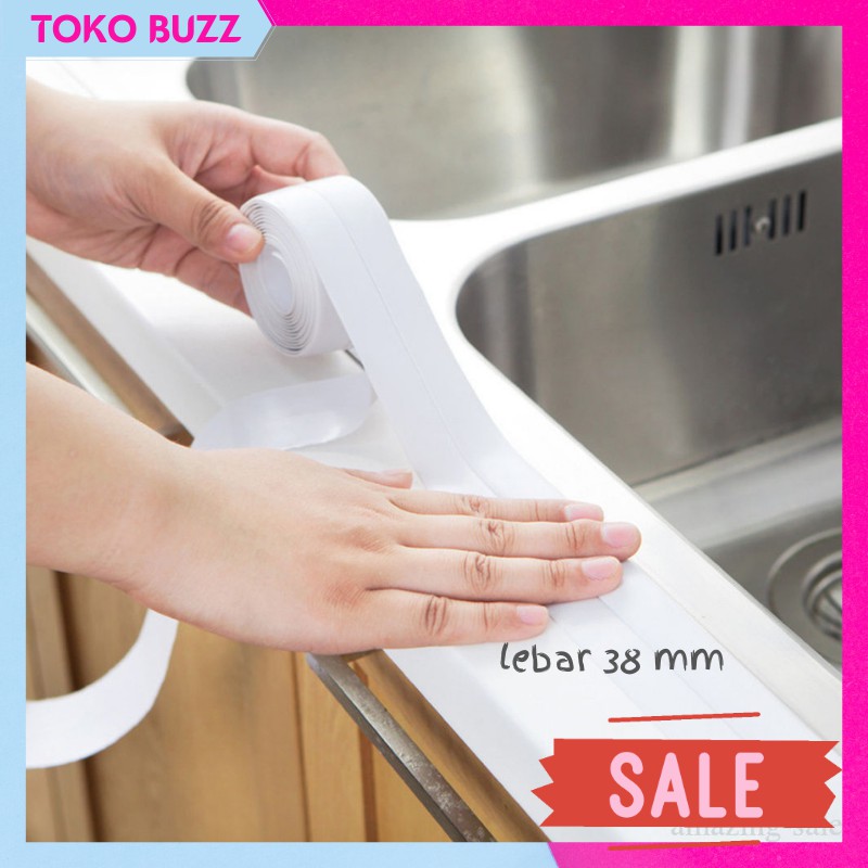 Tape Seal Sealant Dinding Dapur Kamar Mandi Waterproof 38mm HD-006-38