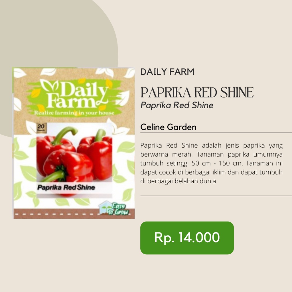 BIBIT PAPRIKA / BIBIT PAPRIKA MERAH / PAPRIKA RED SHINE / DAILY FARM / ORIGINAL