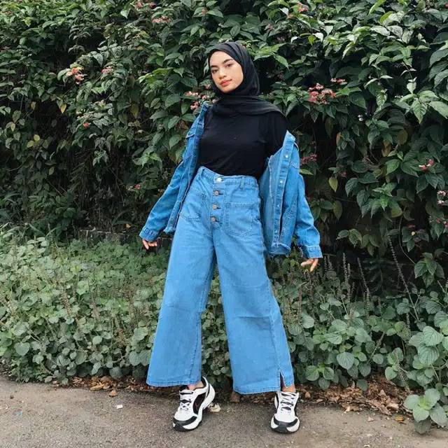 [KJ] Kulot jeans Kancing/Highwaist jeans/jeans button