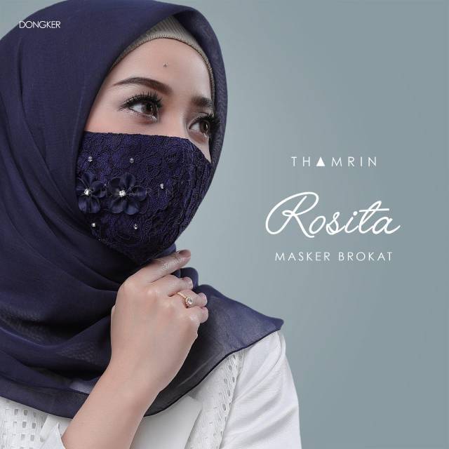 Masker rosita/ masker hijab/ masker brokat/ masker kain/masker by thamrin hijab