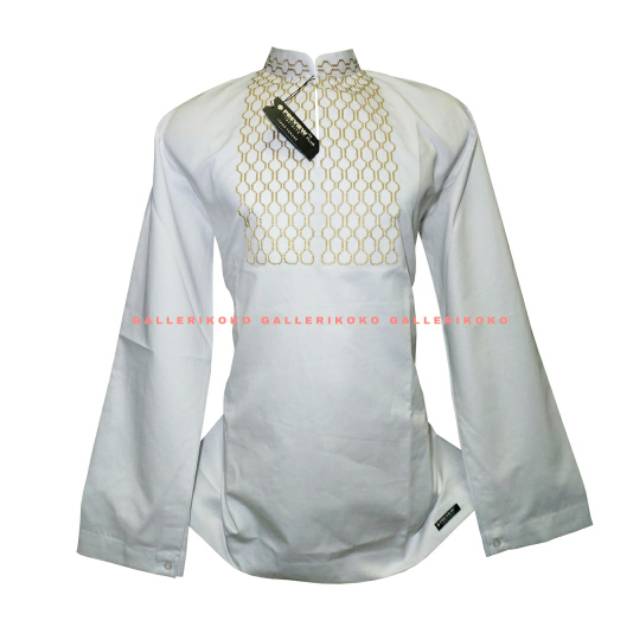 Baju koko preview infinite itang yunasz putih lengan panjang