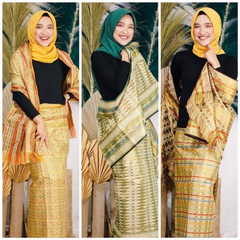 Bahan songket setelan sarung selendang | Songket Thailand