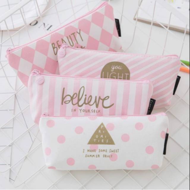 Pencil case pink pastel
