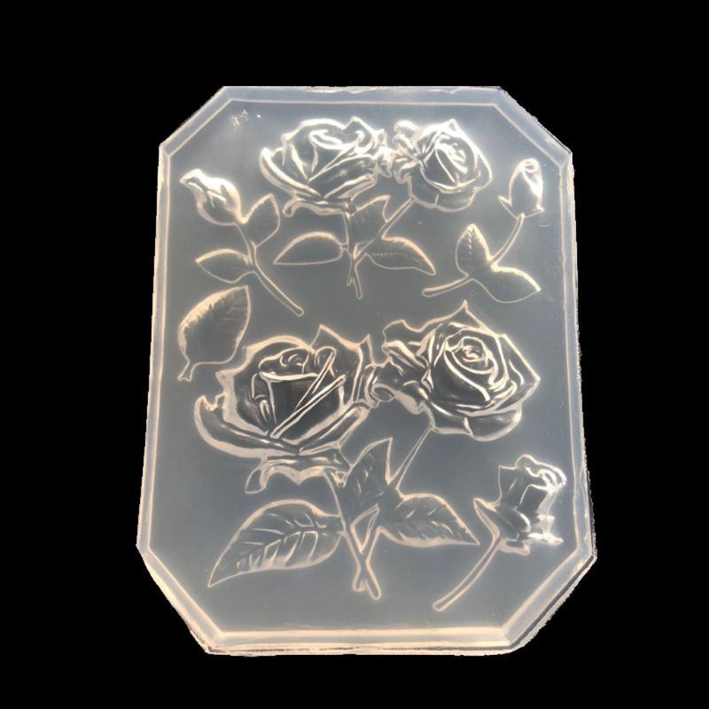 Glitter Rose Flower Maple Leaves Cake Decor Resin Pendant Silicone Molds Jewelry Tools