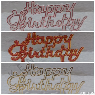 Jual CAKE TOPPER HIASAN KUE huruf LATIN tulisan "HAPPY BIRTHDAY