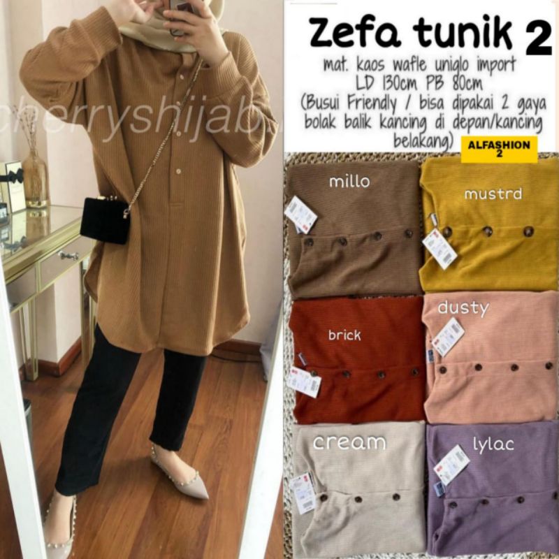 ZEFA TUNIK ORIGINAL BY ALFASHION ATASAN JUMBO BAHAN MELAR BIG SIZE BAHAN KAOS UNIQLO BERKUALITAS