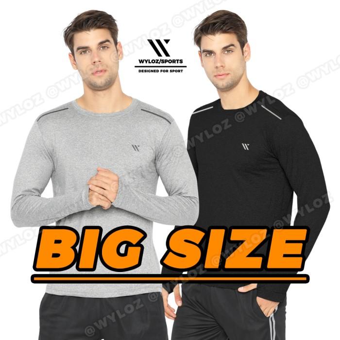 Best Seller Dry Fit | Wyloz Baju Kaos Olahraga Panjang Sport Gym Dry Fit Jumbo Big Size Pria