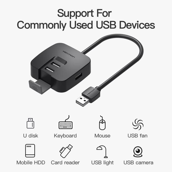 Vention USB Hub 2.0 4 Port dengan Micro USB Power Supply