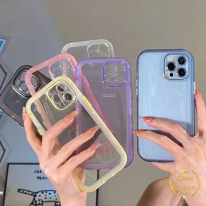 Soft Case TPU Transparan Warna Permen Fluorescent Cover IPhone 11 XR 12 13 11 Pro Max X XS Max