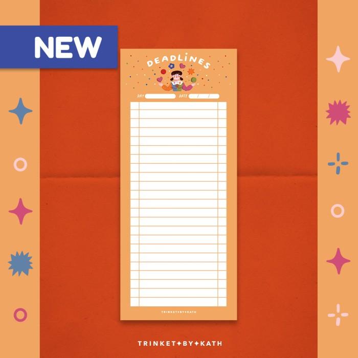 

Deadlines To Do List Memo Pad / Notepad / Notebook - 1 pcs - Trinket