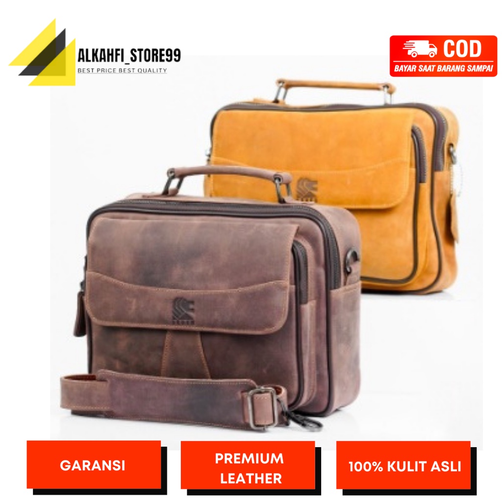 tas selempang pria kulit sapi asli crazy horse bima bag tas kantor pria tas kerja pria kulit asli
