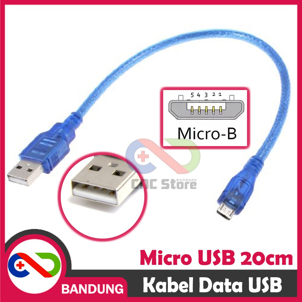 KABEL DATA MICRO USB ARDUINO MICRO USB ROBOTDYN TYPE A MALE 30CM