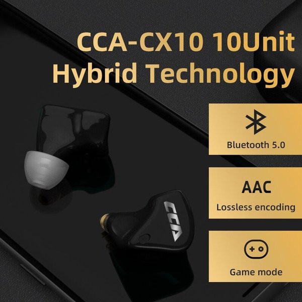 Knowledge Zenith KZ CCA CX10 TWS Bluetooth Earphone 1DD 4BA Hybrid Gaming HIFI Headset