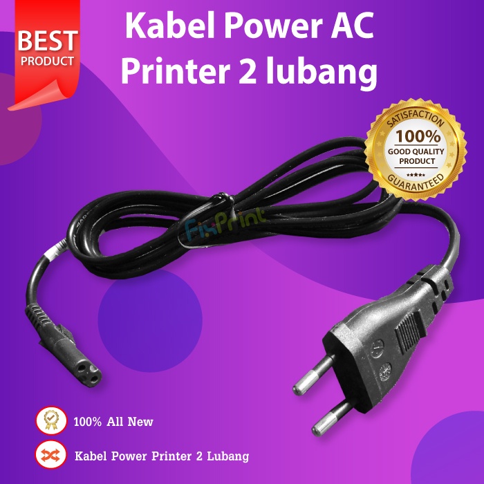 Kabel Power AC 2 Lubang + USB Printer Canon Epson HP Brother Xerox